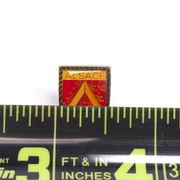 Vintage Alsace France Enamel Pinback Pin - Picture 3 of 3